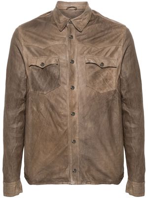 Giorgio Brato creased leather jacket - Brown