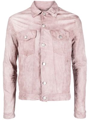 Giorgio Brato distressed-effect leather jacket - Pink