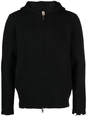Giorgio Brato distressed-effect zip-up hoodie - Black