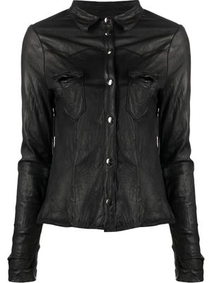 Giorgio Brato flap pocket leather shirt - Black