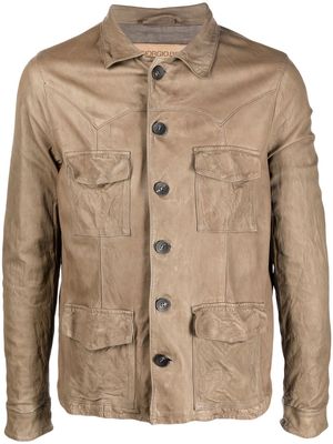 Giorgio Brato four pocket leather jacket - Brown