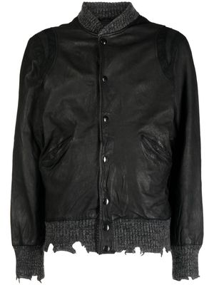 Giorgio Brato frayed leather jacket - Black