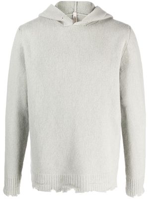 Giorgio Brato hooded distressed-knit jumper - Grey