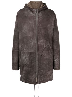 Giorgio Brato hooded reversible coat - Grey