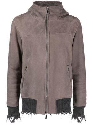Giorgio Brato hooded sheepskin jacket - Grey