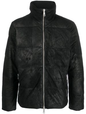 Giorgio Brato leather down jacket - Black