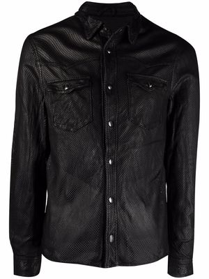 Giorgio Brato leather shirt jacket - Black