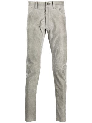 Giorgio Brato leather skinny-leg trousers - Grey