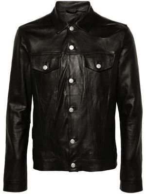 Giorgio Brato leather trucker jacket - Black