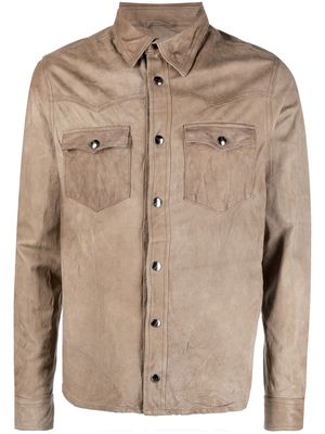 Giorgio Brato leather western shirt - Brown