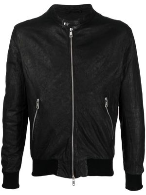 Giorgio Brato leather zip-up jacket - Black