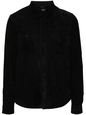 Giorgio Brato long-sleeve suede shirt - Black