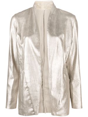Giorgio Brato open-front metallic blazer - Silver