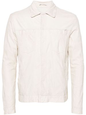 Giorgio Brato panelled leather shirt jacket - Neutrals