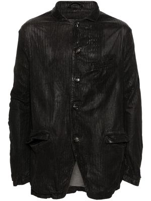 Giorgio Brato perforated leather shirt jacket - Black