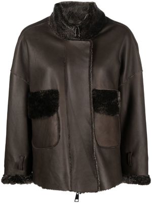 Giorgio Brato pouch-pocket shearling jacket - Brown