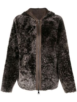 Giorgio Brato reversible hooded sheepskin jacket - Grey