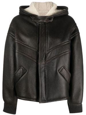 Giorgio Brato shearling-lining leather jacket - Black