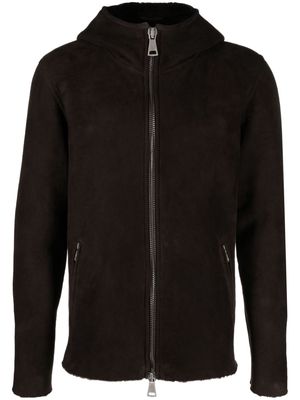 Giorgio Brato sheepskin hooded jacket - Brown