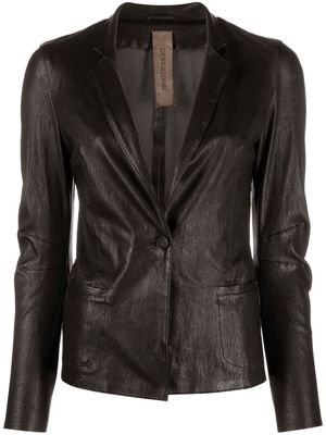 Giorgio Brato single-breasted leather blazer - Black