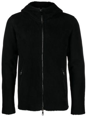 Giorgio Brato suede hooded jacket - Black