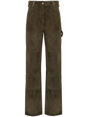 Giorgio Brato wide-leg leather trousers - Green