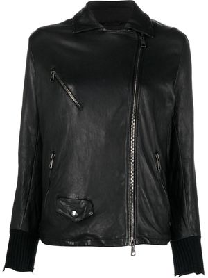 Giorgio Brato zip detail biker jacket - Black