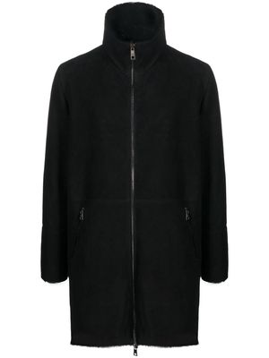 Giorgio Brato zip-fastening shearling coat - Black