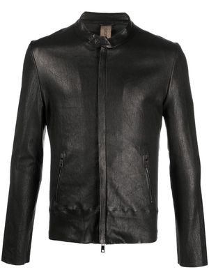 Giorgio Brato zip-up leather biker jacket - Black