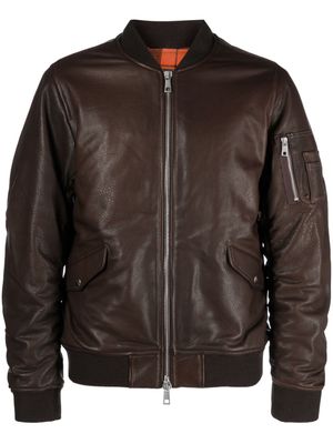Giorgio Brato zip-up leather bomber jacket - Brown