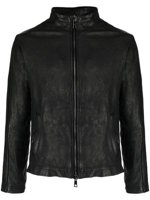 Giorgio Brato zip-up mock-neck leather jacket - Black