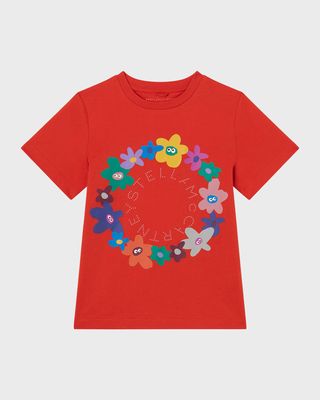 Girl Logo Disc Floral Graphic T-Shirt, Size 4-12
