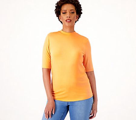 Girl With Curves Mock Neck Knit Tee