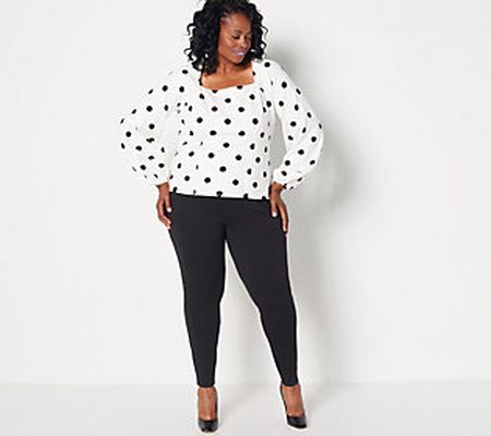Girl With Curves Ponte Square Neck Blouse