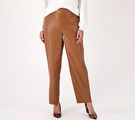 Girl With Curves Vegan Leather Petite Crop Pants