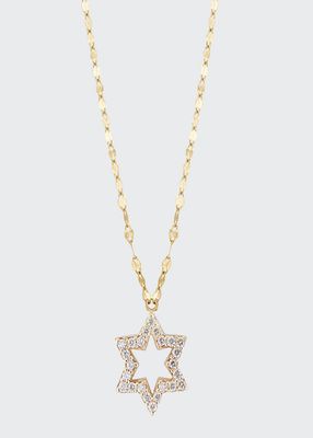 Girl's 14k Gold Diamond Mini Star Charm Necklace