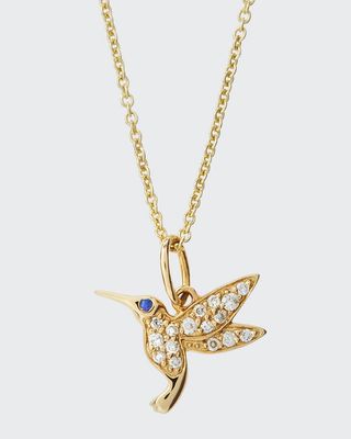 Girls' 14k Gold Hummingbird Charm Necklace