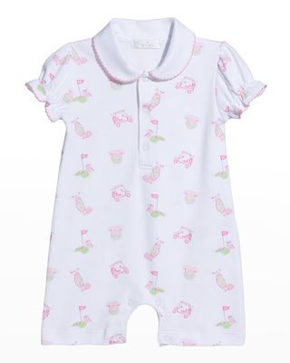 Girl's 18 Holes Collared Playsuit, Size 3M-24M