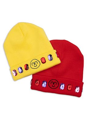 Girl's 2-Pack Embellished Snowball Fight Beanie