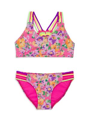 Girl's 2-Piece Mona Floral Bikini Set - Summer Garden - Size 2 - Summer Garden - Size 2