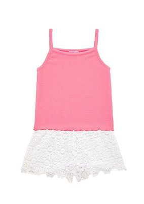 Girl's 2-Piece Top & Lace Shorts Set