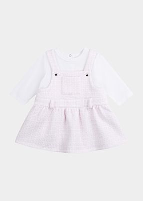 Girl's 4G-Print Combo Dress, Size Newborn-18M