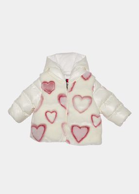 Girl's Adamas Heart-Print Jacket, Size 12M-3