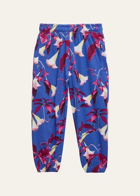 Girl's Adan Floral-Print Pants, Size 3-7