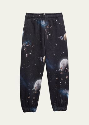 Girl's Adan Outer Space-Print Pants, Size 2-7