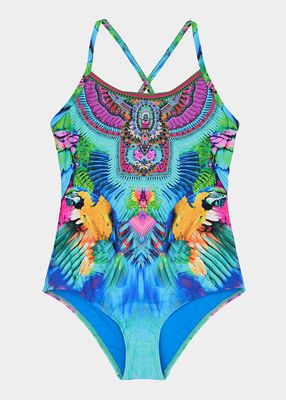 Girl's Age of Asteria One-Piece Swimsuit, Size 4-10
