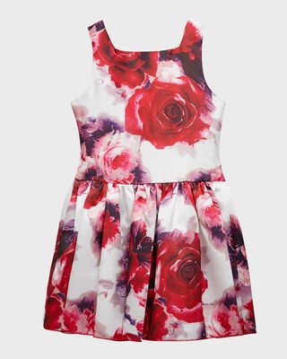 Girl's Alexandra Floral Brocade Dress, Size 8-16