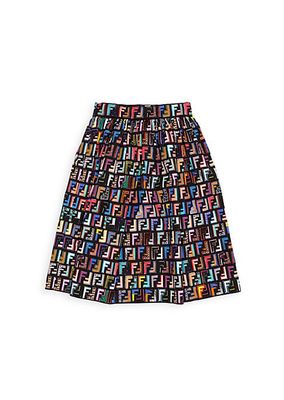 Girl's Allover Logo Print Skirt