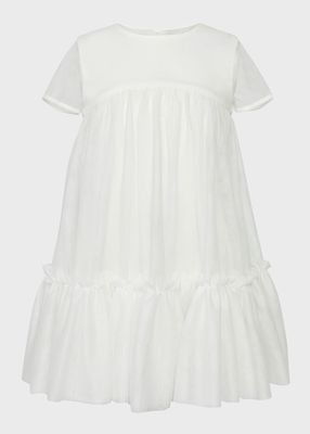Girl's Ally Tiered Ruffle Mesh Dress, Size 4-16