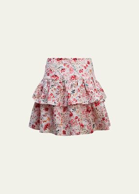 Girl's Ameila Broderie Tiered Mini Skirt, Size 6-16